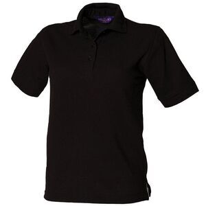 Henbury Womens/Ladies Pique Polo Shirt / Black